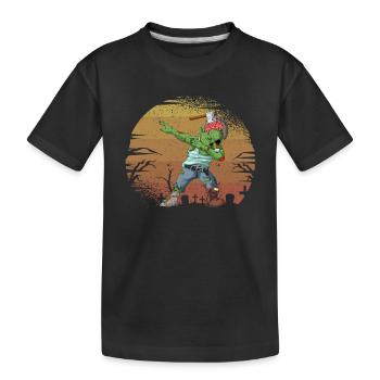 Halloween Dabbing Zombie Brain Funny Zombies Dab - Kids' Premium Organic T-Shirt - black - Front