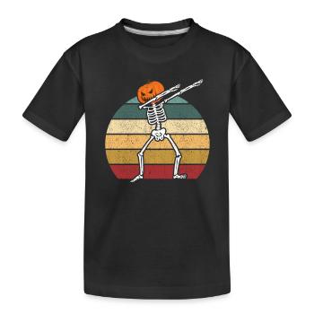 Halloween Dabbing Skeleton Creepy Pumpkin Jack - Kids' Premium Organic T-Shirt - black - Front