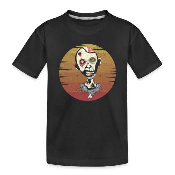 Zombie Face Brain Halloween Zombies Creepy - Kids' Premium Organic T-Shirt - black - Front
