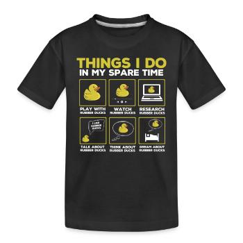 Ventilateur de canard en caoutchouc, canards en caoutchouc - T-shirt bio Premium Enfant - noir - Devant