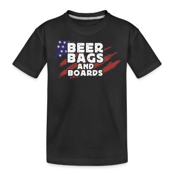 Cornhole, Sitzsack, Sitzsack Werfen - Kinder Premium Bio T-Shirt - Schwarz - Vorne