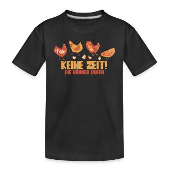 Huhn Hühner - Kinder Premium Bio T-Shirt - Schwarz - Vorne