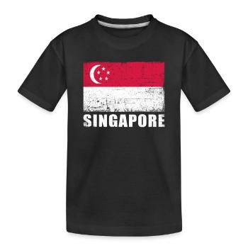 Drapeau de Singapour Grunge Drapeau de Singapour - T-shirt bio Premium Enfant - noir - Devant