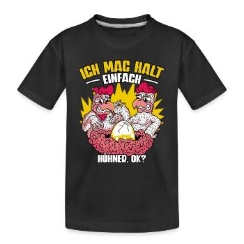 Huhn Hühner - Kinder Premium Bio T-Shirt - Schwarz - Vorne