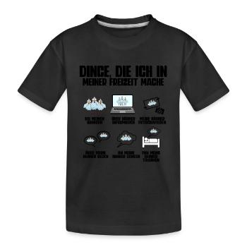 Huhn Hühner - Kinder Premium Bio T-Shirt - Schwarz - Vorne