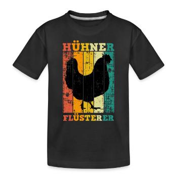 Huhn Hühner Flüsterer - Kinder Premium Bio T-Shirt - Schwarz - Vorne