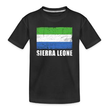 Sierra Leone Flag Grunge Sierra Leone Flag - Kids' Premium Organic T-Shirt - black - Front
