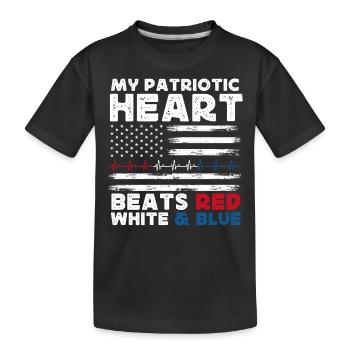 US patriotic quotes, patriot, patriots - Kids' Premium Organic T-Shirt - black - Front