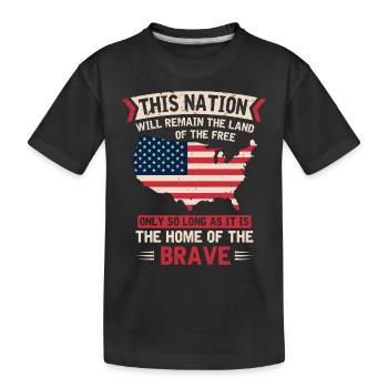 US patriotic quotes, patriot, patriots - Kids' Premium Organic T-Shirt - black - Front