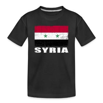 Drapeau de la Syrie Grunge Drapeau de la Syrie - T-shirt bio Premium Enfant - noir - Devant