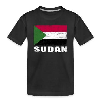 Sudan Flag Grunge Sudan Flag - Kids' Premium Organic T-Shirt - black - Front