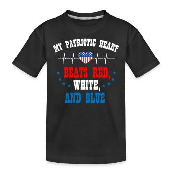 US patriotic quotes, patriot, patriots - Kids' Premium Organic T-Shirt - black - Front