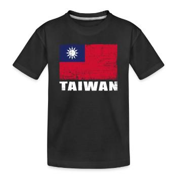 Drapeau de Taïwan Grunge Drapeau de Taïwan - T-shirt bio Premium Enfant - noir - Devant