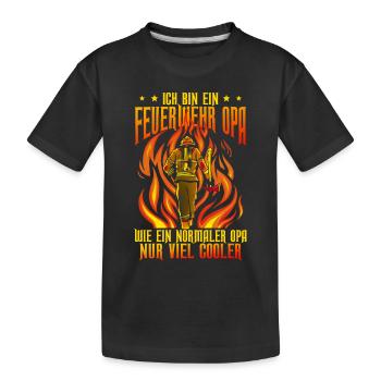 Feuerwehr Feuerwehrmann Opa - Kinder Premium Bio T-Shirt - Schwarz - Vorne
