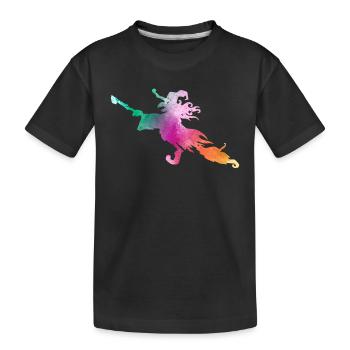 Flying Witch broom Air Funny Halloween Witches - Kids' Premium Organic T-Shirt - black - Front