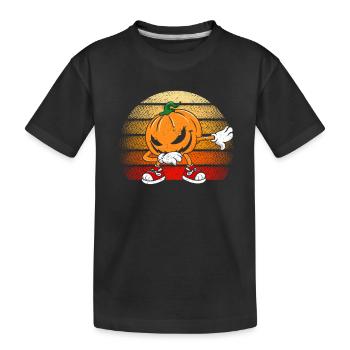 Halloween Dabbing Creepy Pumpkin Jack O Lantern - Kids' Premium Organic T-Shirt - black - Front