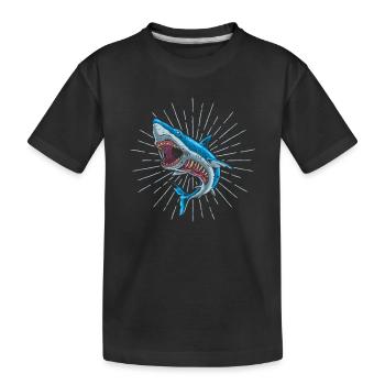 Hai Zombie Halloween Skelett Schädel Rippe Käfig - Kinder Premium Bio T-Shirt - Schwarz - Vorne