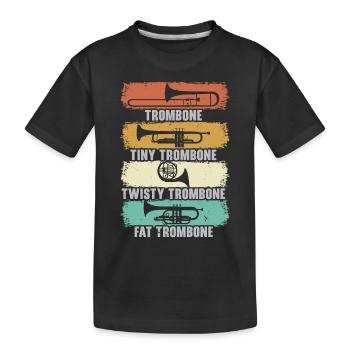 Musicien tromboniste d’instruments de musique - T-shirt bio Premium Enfant - noir - Devant