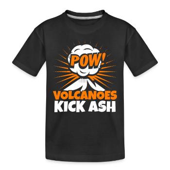 Volcans coup de pied cendres Géologie Volcanologie Volcanologie Volcan - T-shirt bio Premium Enfant - noir - Devant
