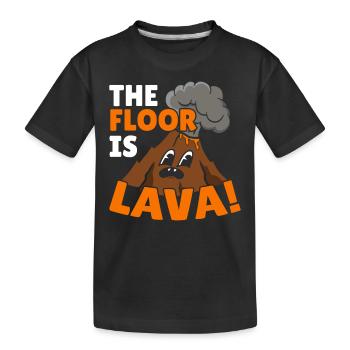 The soil is lava geology volcanology volcano - Kids' Premium Organic T-Shirt - black - Front