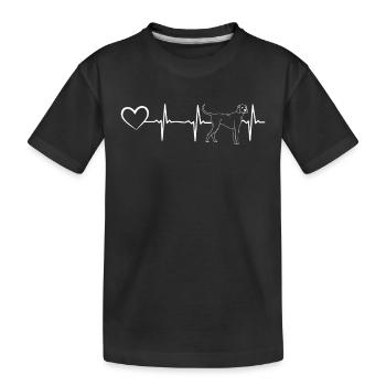 Amoureux des chiens, battements de cœur, cœur, mignon - T-shirt bio Premium Enfant - noir - Devant