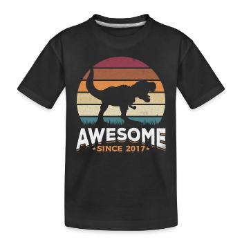 Fantastisch seit 2017 Dinosaurier-Liebhaber Dino - Kinder Premium Bio T-Shirt - Schwarz - Vorne