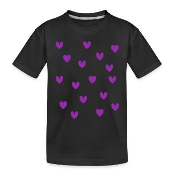 Cœurs violets - T-shirt bio Premium Enfant - noir - Devant