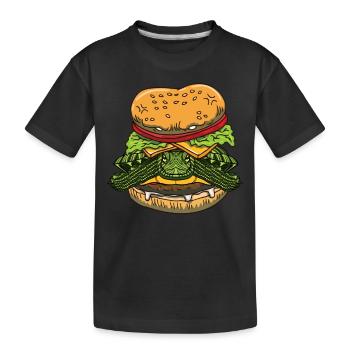 Drôle de Red Eared Slider Propriétaire Burger - T-shirt bio Premium Enfant - noir - Devant