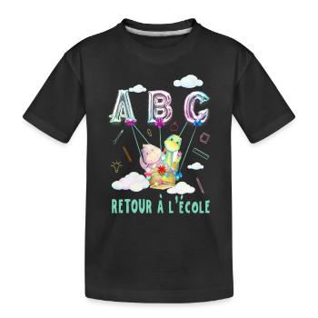 Retour à l'école - Le cadeau rentrée scolaire - T-shirt bio Premium Enfant - noir - Devant