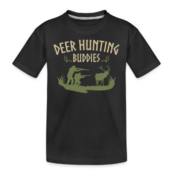 Chasse au cerf chasseur de cerfs - T-shirt bio Premium Enfant - noir - Devant