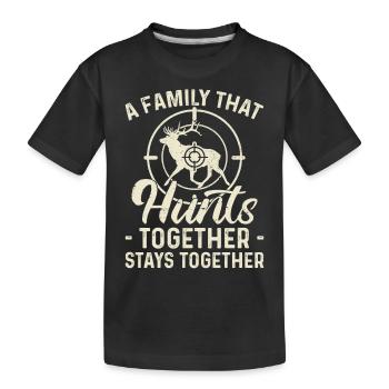 Famille de chasseurs de cerfs A - T-shirt bio Premium Enfant - noir - Devant
