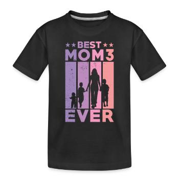 Beste Mutter Aller Zeiten Retro Drei Kinder Beste - Kinder Premium Bio T-Shirt - Schwarz - Vorne