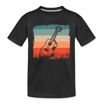 Gitarrist Retro Gitarre Silhouette Gitarrist - Kinder Premium Bio T-Shirt - Schwarz - Vorne