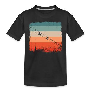 Joueur de flûte Flûte Rétro - T-shirt bio Premium Enfant - noir - Devant
