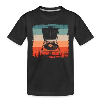 Vinyle Platine Rétro Vinyle - T-shirt bio Premium Enfant - noir - Devant