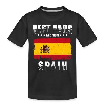 Spanish father Best fathers come from Spain - Kids' Premium Organic T-Shirt - black - Front