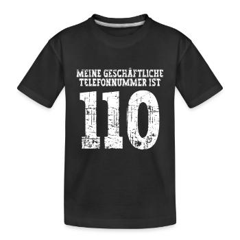 Polizist Polizei - Kinder Premium Bio T-Shirt - Schwarz - Vorne