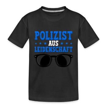 Polizist Polizei - Kinder Premium Bio T-Shirt - Schwarz - Vorne