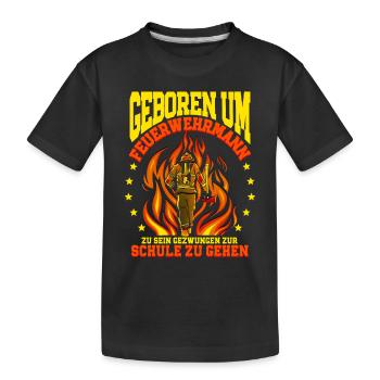Feuerwehr Feuerwehrmann - Kinder Premium Bio T-Shirt - Schwarz - Vorne