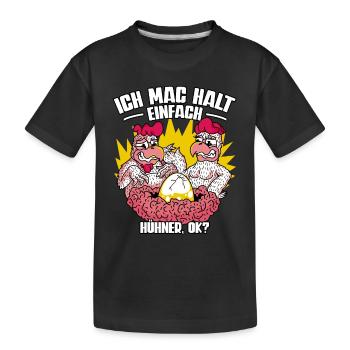 Huhn Hühner - Kinder Premium Bio T-Shirt - Schwarz - Vorne