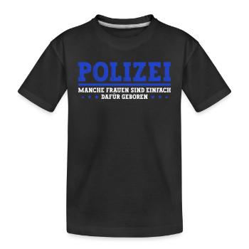 Polizist Polizei Frauen - Kinder Premium Bio T-Shirt - Schwarz - Vorne