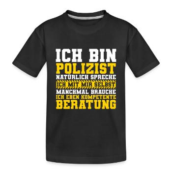 Ich Bin Polizist Polizei - Kinder Premium Bio T-Shirt - Schwarz - Vorne