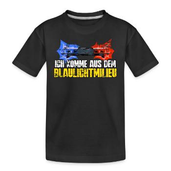 Polizist Polizei - Kinder Premium Bio T-Shirt - Schwarz - Vorne