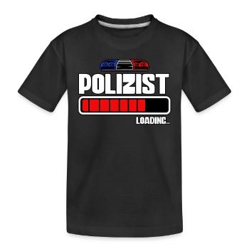 Polizist Loading Polizei - Kinder Premium Bio T-Shirt - Schwarz - Vorne