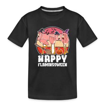 Lustiger Flamingo-Liebhaber Halloween Party Fan - Kinder Premium Bio T-Shirt - Schwarz - Vorne