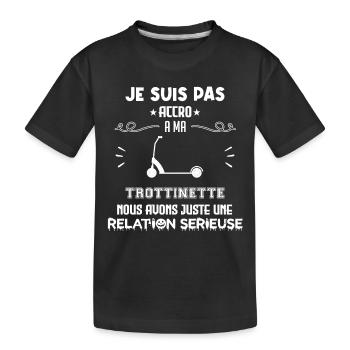 Je ne suis pas accro à la trottinette - T-shirt bio Premium Enfant - noir - Devant
