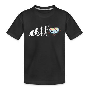 Bouillie céréales Grits Kasha Upma Riz et avoine - T-shirt bio Premium Enfant - noir - Devant