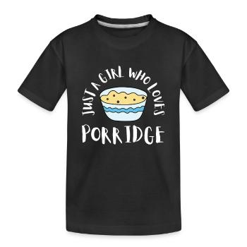 Bouillie céréales Grits Kasha Upma Riz et avoine - T-shirt bio Premium Enfant - noir - Devant