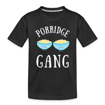 Bouillie céréales Grits Kasha Upma Riz et avoine - T-shirt bio Premium Enfant - noir - Devant