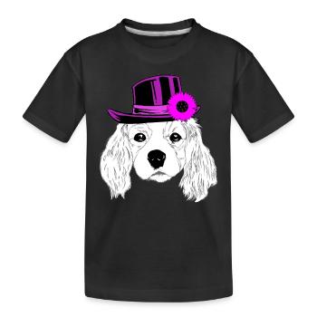 Fantasy Dog Head Gentleman Chapeau Mister Dog Kids - T-shirt bio Premium Enfant - noir - Devant